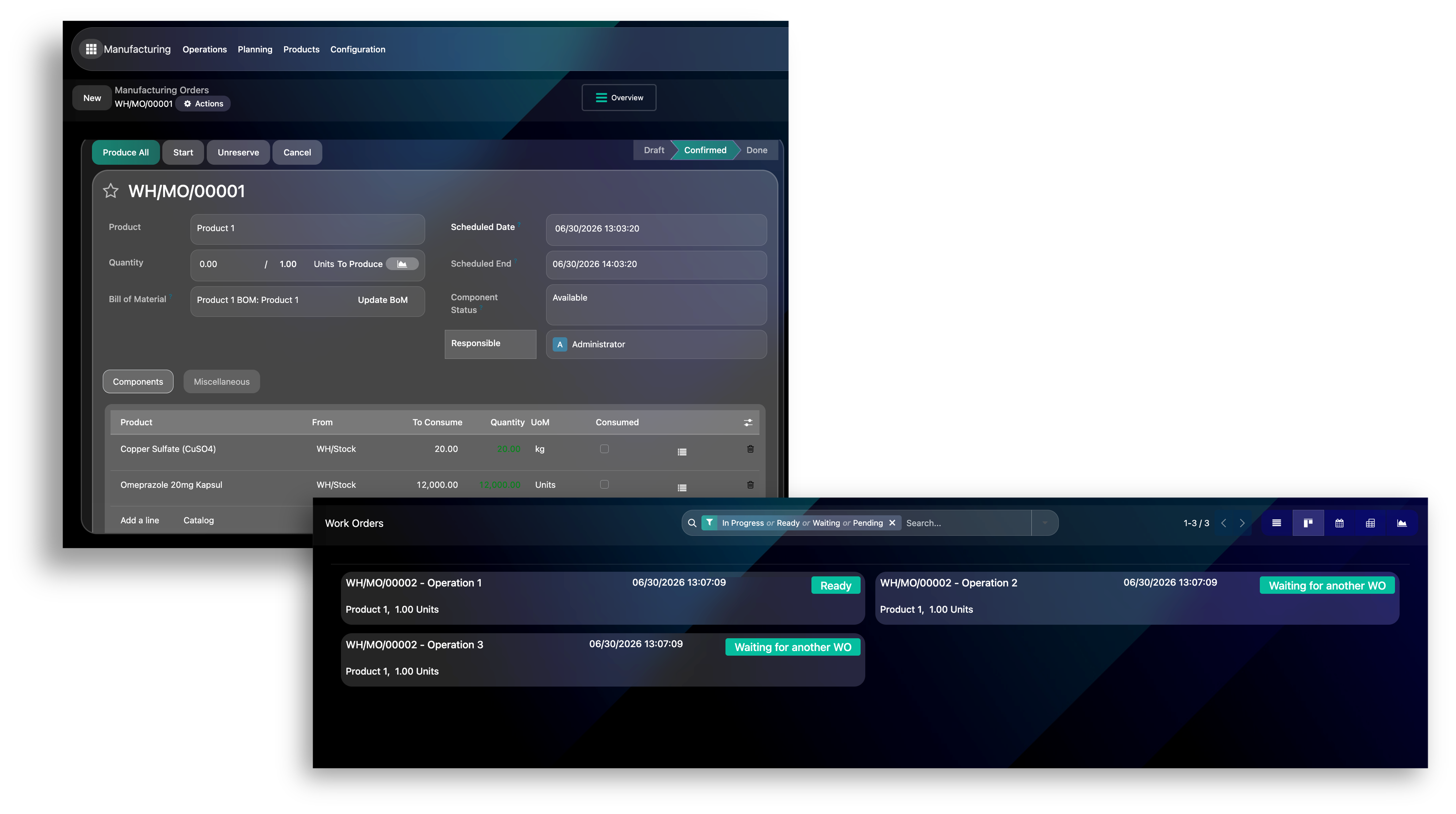 MRP Processes Screenshot